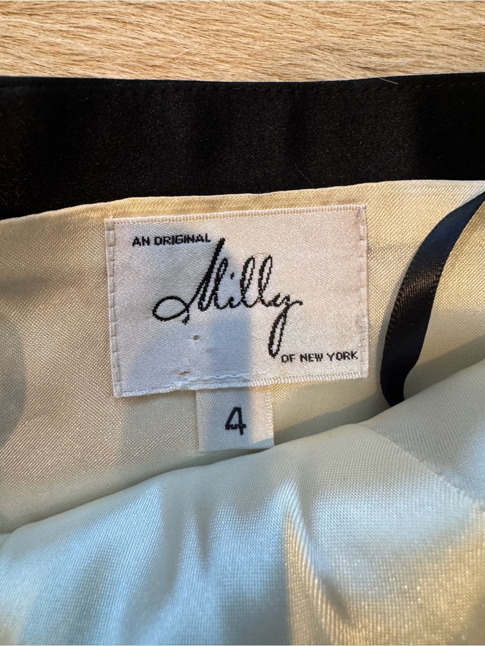 Milly of New York 100% Silk Strapless Black & Cream Dress Size 4 - Picture 9 of 15